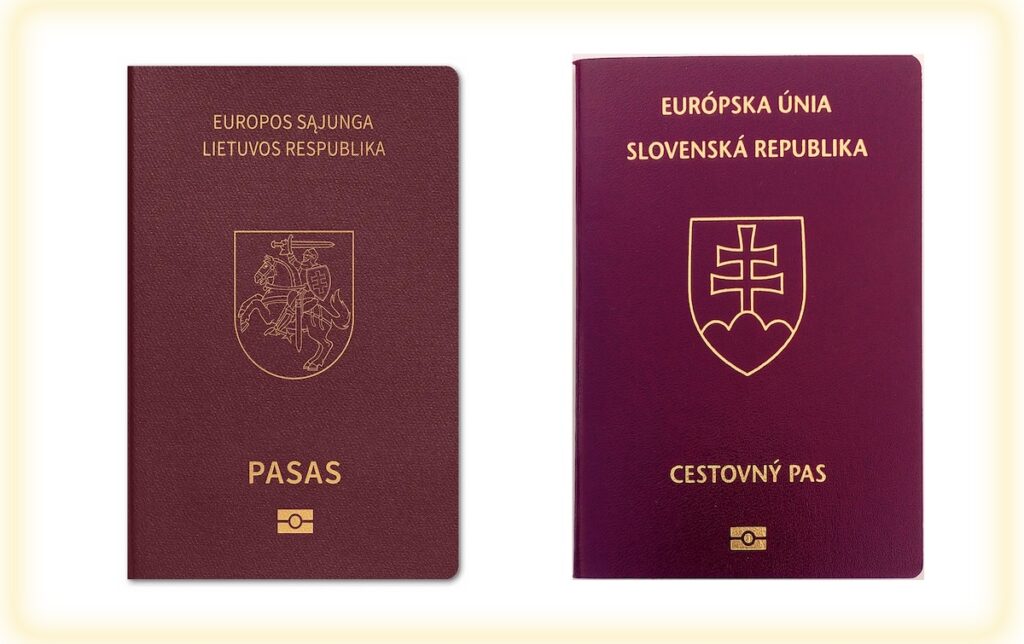 Lithuania Slovakia passports 